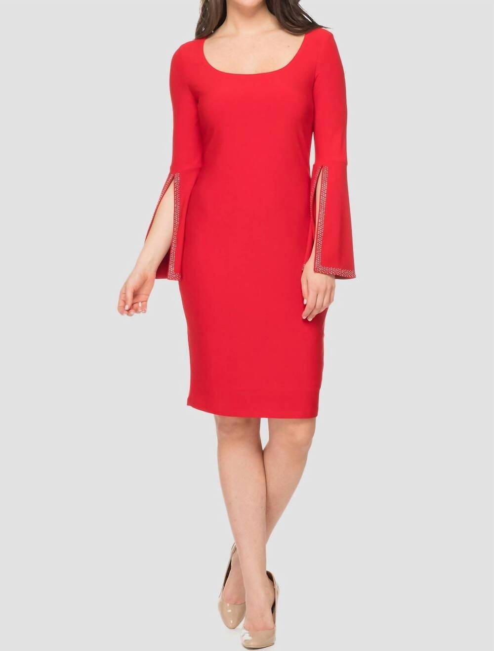 NEW JOSEPH RIBKOFF diamonds cocktail mini dress in lipstick red